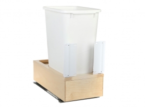 WUSC12-1-50WH Wood Undermount Single-Bin Waste & Recycling Unit, 50-qt White